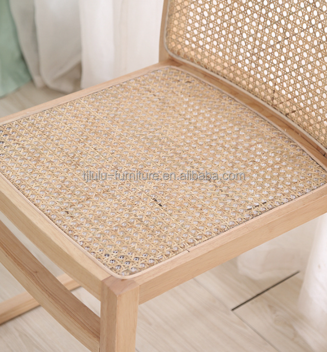 Dining Room Furniture Modern Solid Wood Dining Chair for Banquet Stackable Rattan Chair NO Folded