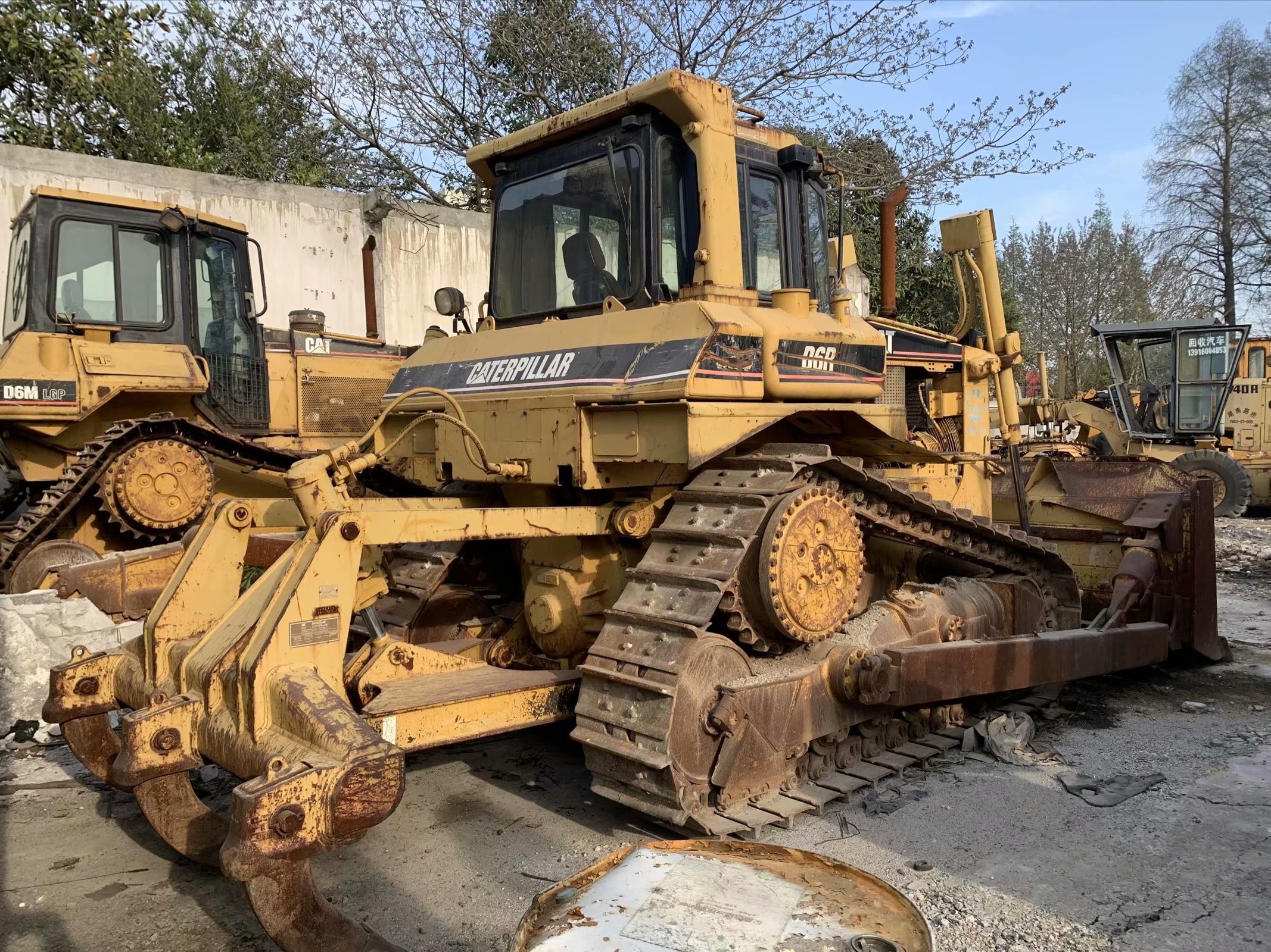 3 Shanks Ripper Used CAT D6R Bulldozer/Caterpillar Bulldozer D6 Rops cabin