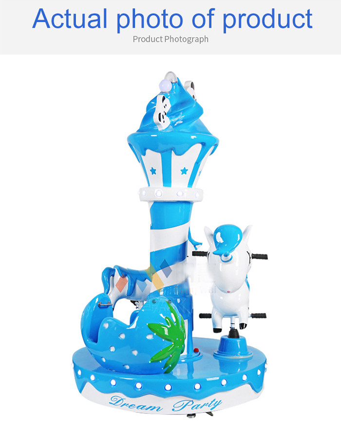 3 Seaters Mini Carousel Kiddy Ride Machine Indoor Game
