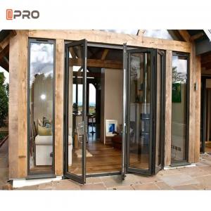 China APRO Commercial Aluminum Sliding Folding Glass Door Bi - Fold Garage Door on sale