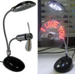 High quality Usb desk lamp with Powered led message Fans ULF-308-03