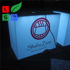 Wholesale Outdoor35W 650mm Led Cube Light Box Sign Front Store Hanging 3D LED Shop Display from china suppliers