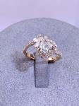 Heart Shape Flower 1.2ct Lab Created Colorless Diamond Ring 18K Gold AU750