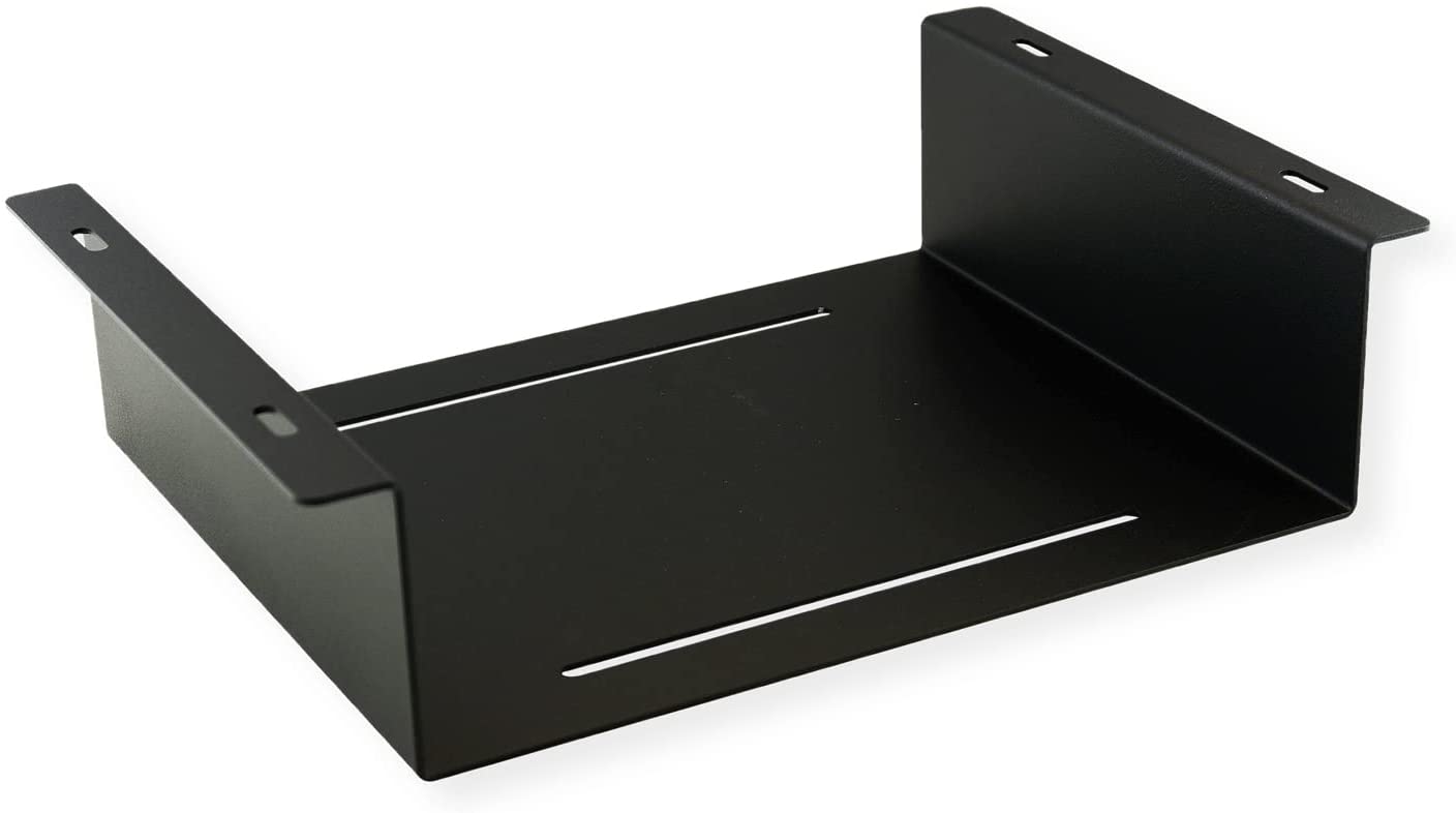 Black Steel Under Desk Storage Shelf 8*9inch Dual Headset Hanger Hook Holder for Storage