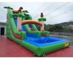Pvc Tarpaulin Kids Inflatable Water Slide With Pool / Commercial Bounce House