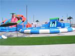 Dinosaur Theme Inflatable Amusement Equipment Park Auatic Dual Kds Pools