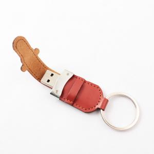 China PU Cover And Leather Usb Stick With Metal Ring 2.0 Portable 64GB 128GB 30MB/S on sale