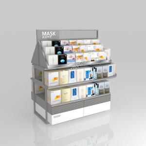 Wholesale Retail Store Table Grey Wooden Island Cabinet For Space-Saving Shop Counter And Branding Display Furniture from china suppliers