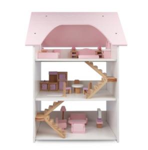 Wholesale Wooden three-story villa girl DIY simulation home large house pink doll house early education educational toys from china suppliers
