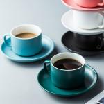 Colorful thick body new cappuccino cup and saucers ceramic coffee cup saucer