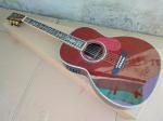 Wine red 39 inch 000 style acoustic guitar,Real Abalone inlays,Ebony fingerboard