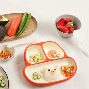 Wholesale 2024 Design BPA Free Silicone Tray Food Grade Divided Dinner Plates for Baby Supplies from china suppliers