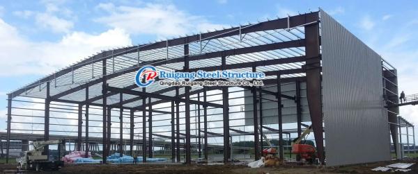 Q355B Prefabricated Steel Buildings / Metal Building Construction With Roof Wall