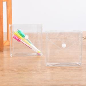 Wholesale Cosmetic Plastic Button Bag Envelope A4 Clear Transparent from china suppliers