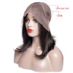 10 Inch Short Straight Black Human Hair Lace Front Wigs / Pre Plucked Bob Wigs