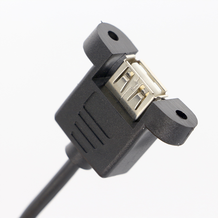 1ft 3ft 10ft Screw Locking Stud Male to Female Panel Mount USB 2.0 Type A Extension Cable