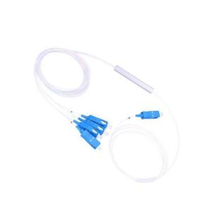 Wholesale 0.3dB IL 1550nm Fiber Optic PLC Splitter 1x4 SC UPC 0.9 mm Cable Single Mode LSZH from china suppliers