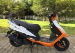 White Orange Gas Moped Bike , Gas Powered Moped Scooters CDI Ignition