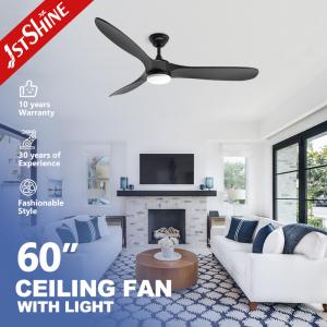 Wholesale LED Ceiling Fan with Light 1stshine Indoor Black Solid Wood DC Quiet Motor Remote from china suppliers