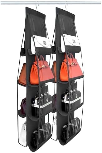 PURSE ORGANIZER - 2 PACK, PURSE HANGER、2024 MODEL、PURSE ORGANIZER FOR CLOSET、THICKEN METAL HOOKS,HAND BAG STORAGE