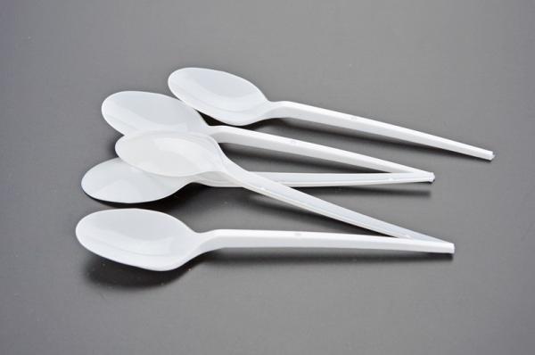 Disposable spoon long handle plastic spoon white color spoon