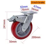 EDL Heavy Duty Casters 200mm 8 Inch Swivel Caster Wheels 738-86