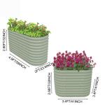 Galvanized Raised Garden Bed Kit 4.9*2*2.66 ft light green Oval Raised Garden