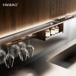 Modern Minimalist Style Stainless Steel Solid Wood Kitchen Cabinet Kitchen