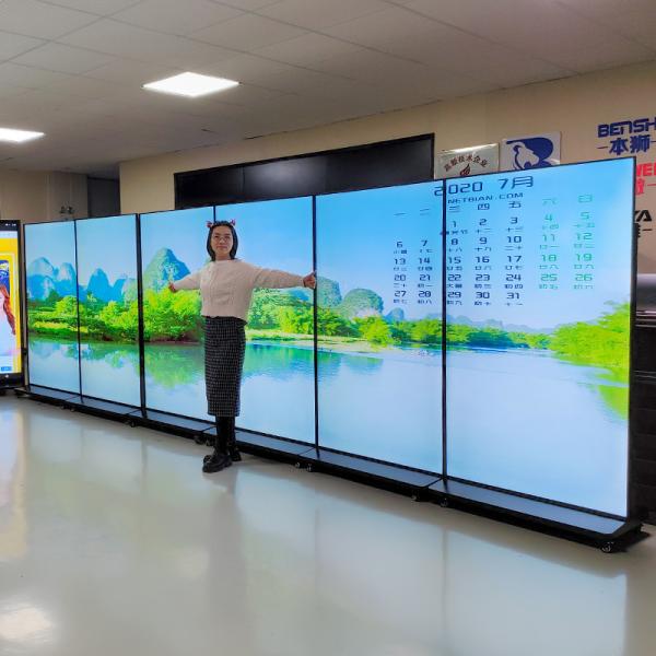 75 85 98 100 Inch LCD Video Wall Display 4k Floor Standing LCD Advertising