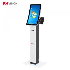 China 23.6 Inch Curved Self Service Touch Screen Kiosks Qr Code Scanner Printer on sale