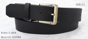 Wholesale Classic Black Womens Leather Belt With Screw Part Gold Satin Buckle 3.8cm Width from china suppliers