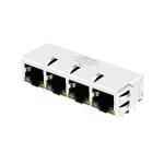 JXD0-4015NL 4 Port Gigabit Rj45 Mag Jack Shield With LEDs LPJG46945AENL