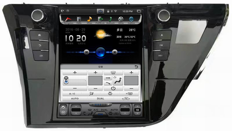 Ouchuangbo 12.1 inch Vertical Screen Tesla Style android 6.0 for Toyota Corolla 2015 with 1024*678 Quad Core Radio