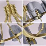 E14*10 Curved Mirror 850*600mm / 620*600mm Crystal Glass Pendant Light