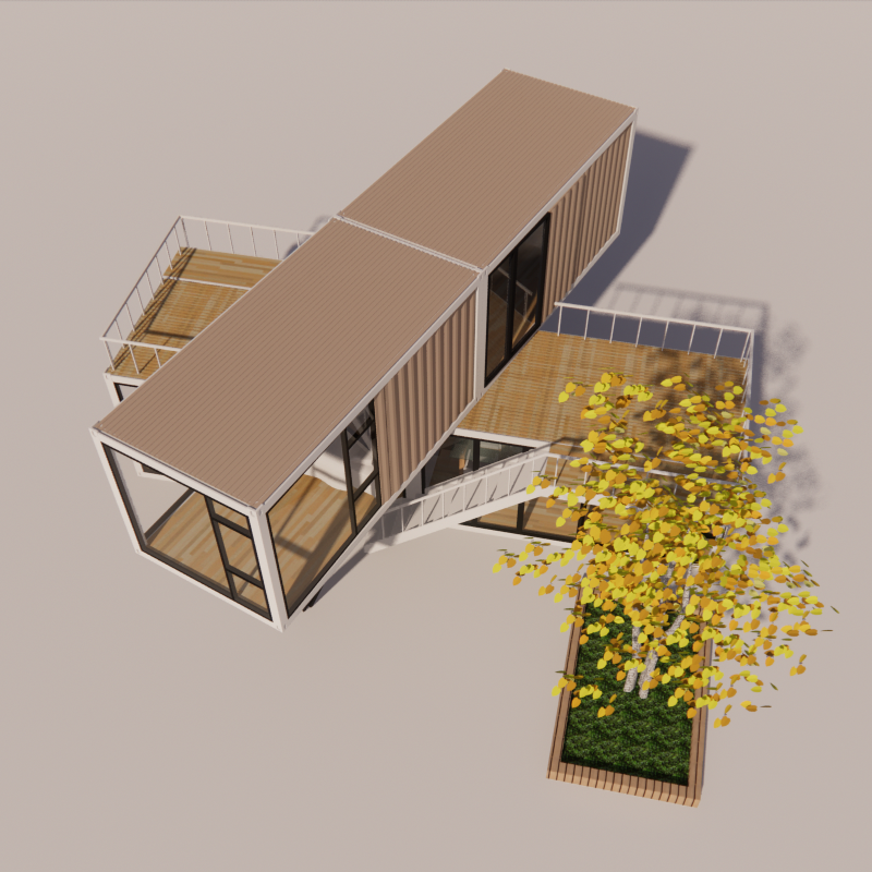 20ft or 40ft Luxury Design Two Layers Apartment Fabricated Living Portable Container House with Aluminum Alloy Windows