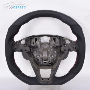 China Full Leather Racing Ford Carbon Fiber Steering Wheel Plain Weave F150 on sale