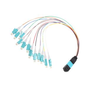 Wholesale Dia 125mm OM3 12 Core Optical Fibre Cable MTP To LC Breakout 12 Color from china suppliers
