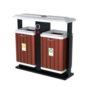 Wholesale Wood Plastic Composite SGS 50L Two Compartment Trash Can from china suppliers