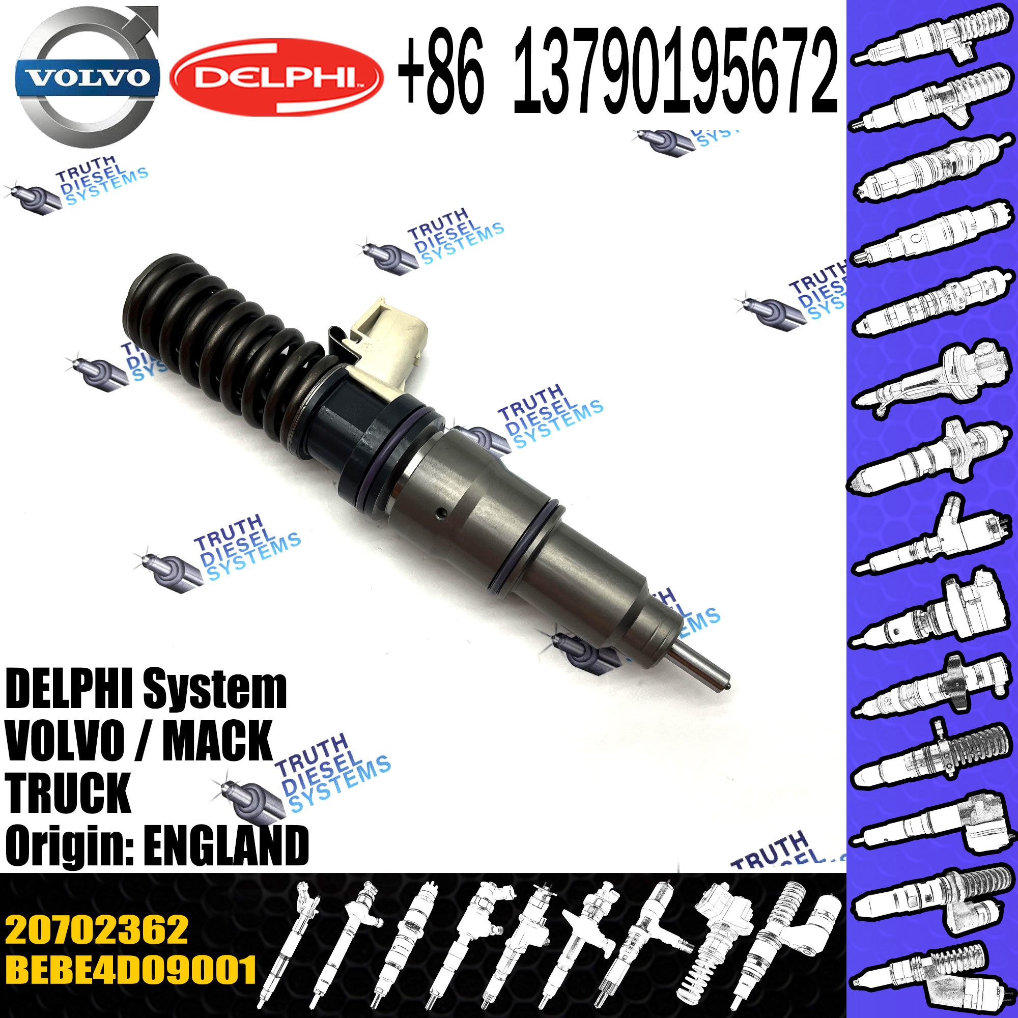 Diesel inyector Fuel Injector Electronic Unit Injectors nozzle Bebe4d09001 20702362 For Md11 3504