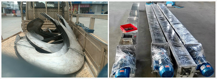 Stainless steel blade continuous screw conveyor parts spiral blade cold