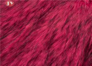 China Tip Dyeing Plush Faux Fur Fabric Red Acrylic For Garments Auto Upholstery on sale