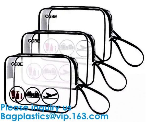 Hot 3pcs Clear Cosmetic Toiletry PVC Travel Wash Mak,Organizer Purse Necessary