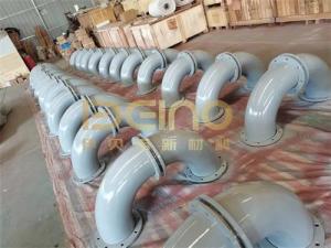China Unobstructed Surface Alumina Ceramic Tube Ceramic Lined Elbow ISO Certificate on sale