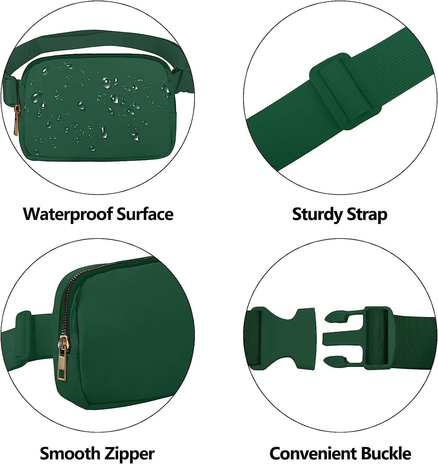 Soft PU Leather Shockproof Waist Pack For Running Fanny Waterproof With Handle