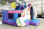 13ftx13ftx11.5ft Rainbow Unicorn Bouncy Castles Bounce House
