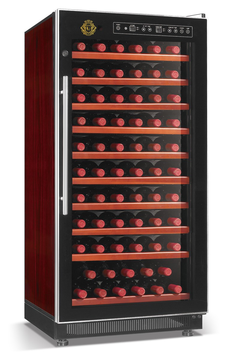 Soundless 160W Wine Cooler Refrigerator Single Zone Freestanding