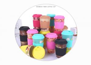 Wholesale Creative Bamboo Fibre Coffee Cup , Personality Anti Scalding Mug With Silicone Sleeve / Lid from china suppliers
