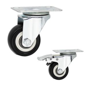 Wholesale Small Size 1.5&quot; Soft Wheel PVC Casters Top Plate Swivel Castors For Cabinets from china suppliers