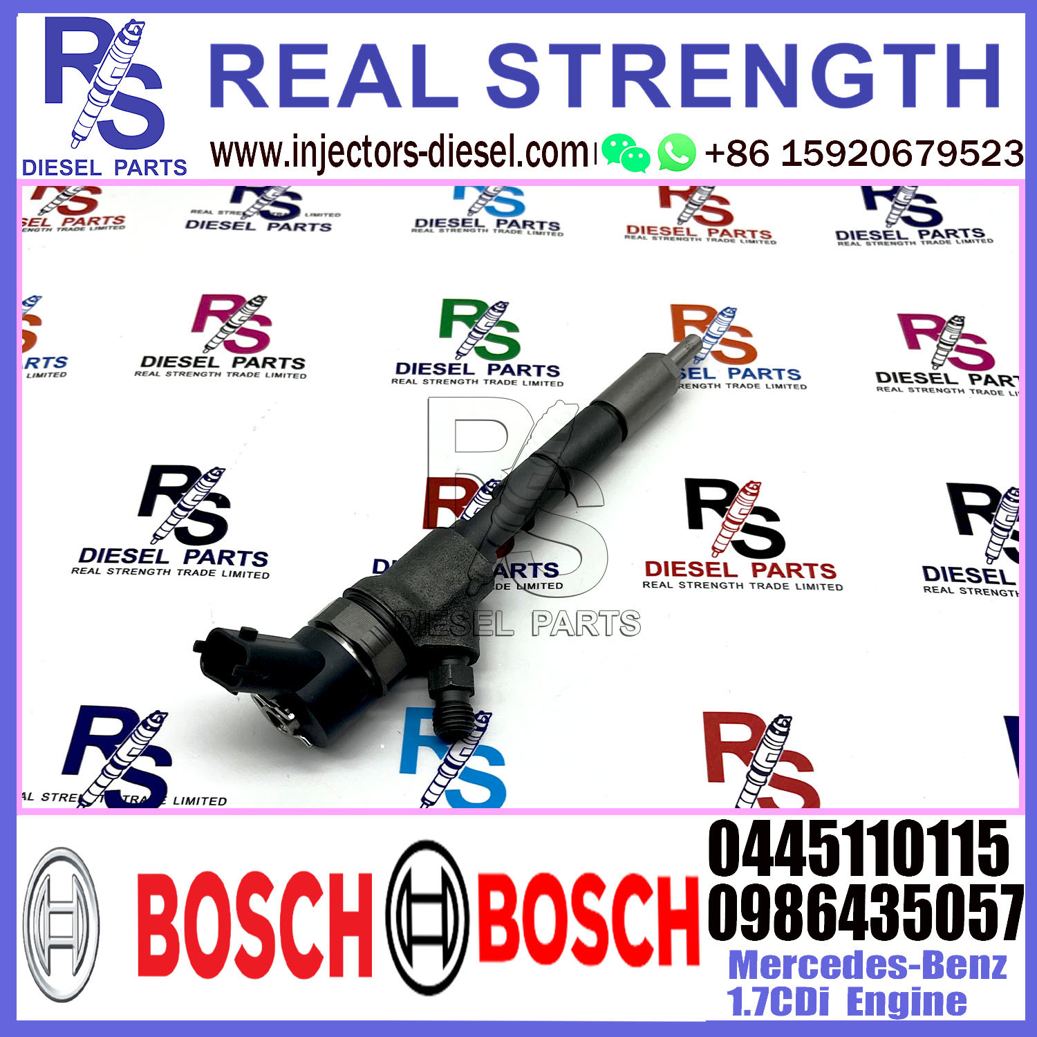 Diesel Fuel Common Rail Injector 0445110115 0986435057 For Mercedes-Benz 1.7CDi Engine