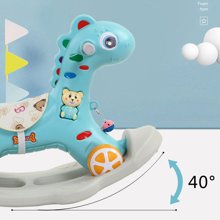 Indoor Outdoor Activities Play Nursery Child Birthday Gift PVC Rocking Horse for Baby Toddler